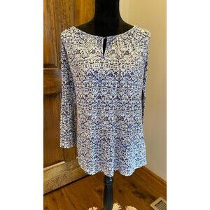 Elaine Rose Womens Sz Large Stretchy Flowy Casual Bell Sleeve Blouse Top